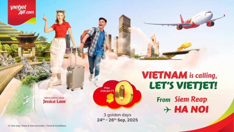 ក្រុមហ៊ុន Vietjet លក់សំបុត្របញ្ចុះតម្លៃពិសេសនាឱកាសនៃពិធិបុណ្យពាក់កណ្តាលសរទរដូវជាមួយនឹងតម្លៃសំបុត្រចាប់ពីត្រឹមតែ $0 ប៉ុណ្ណោះ